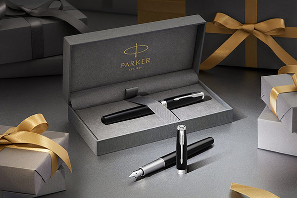 Parker-bedrukken-pennen-zwart-logologo
